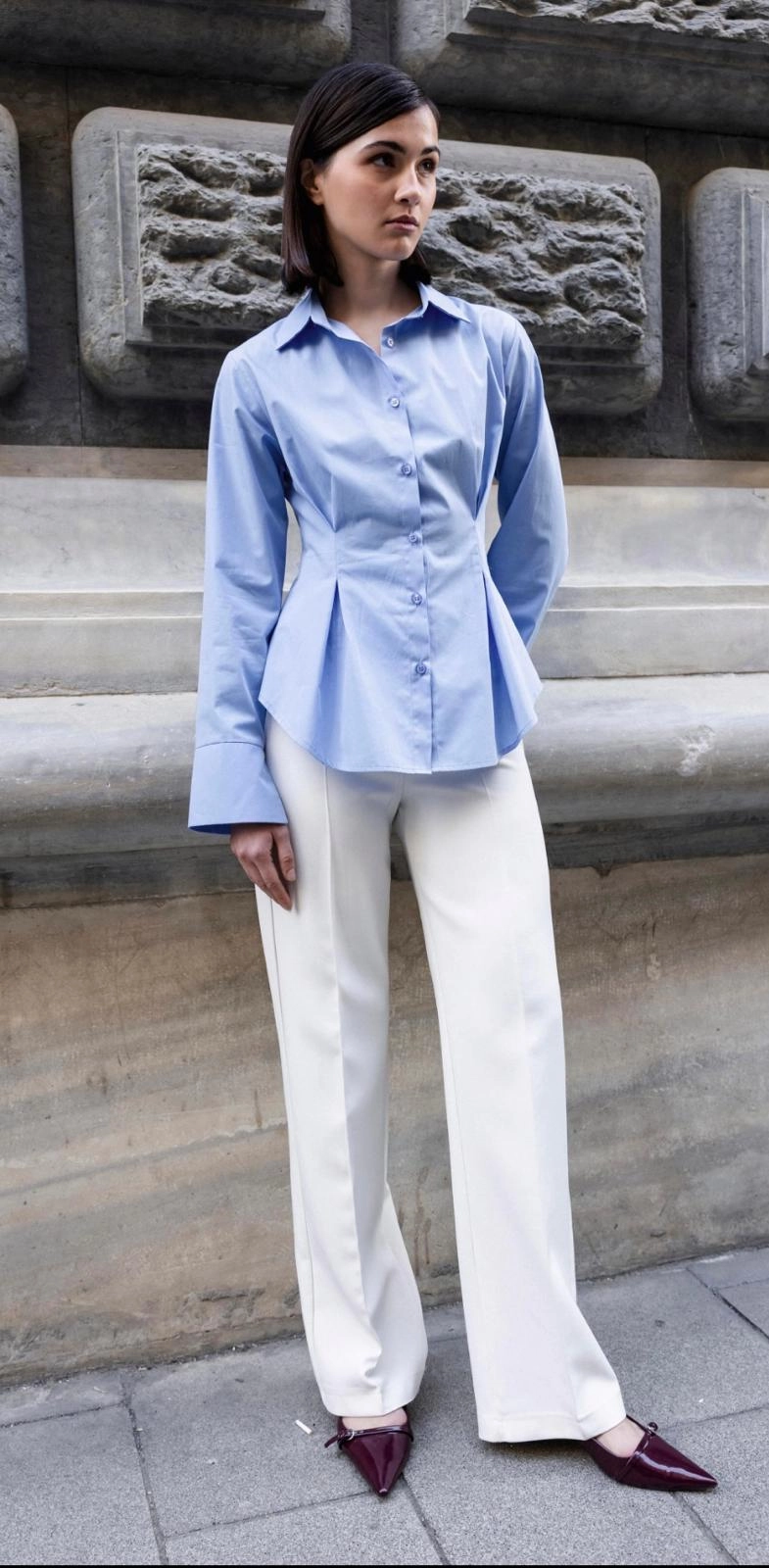 Pensli Vücuda Oturan Poplin Kadın Gömlek