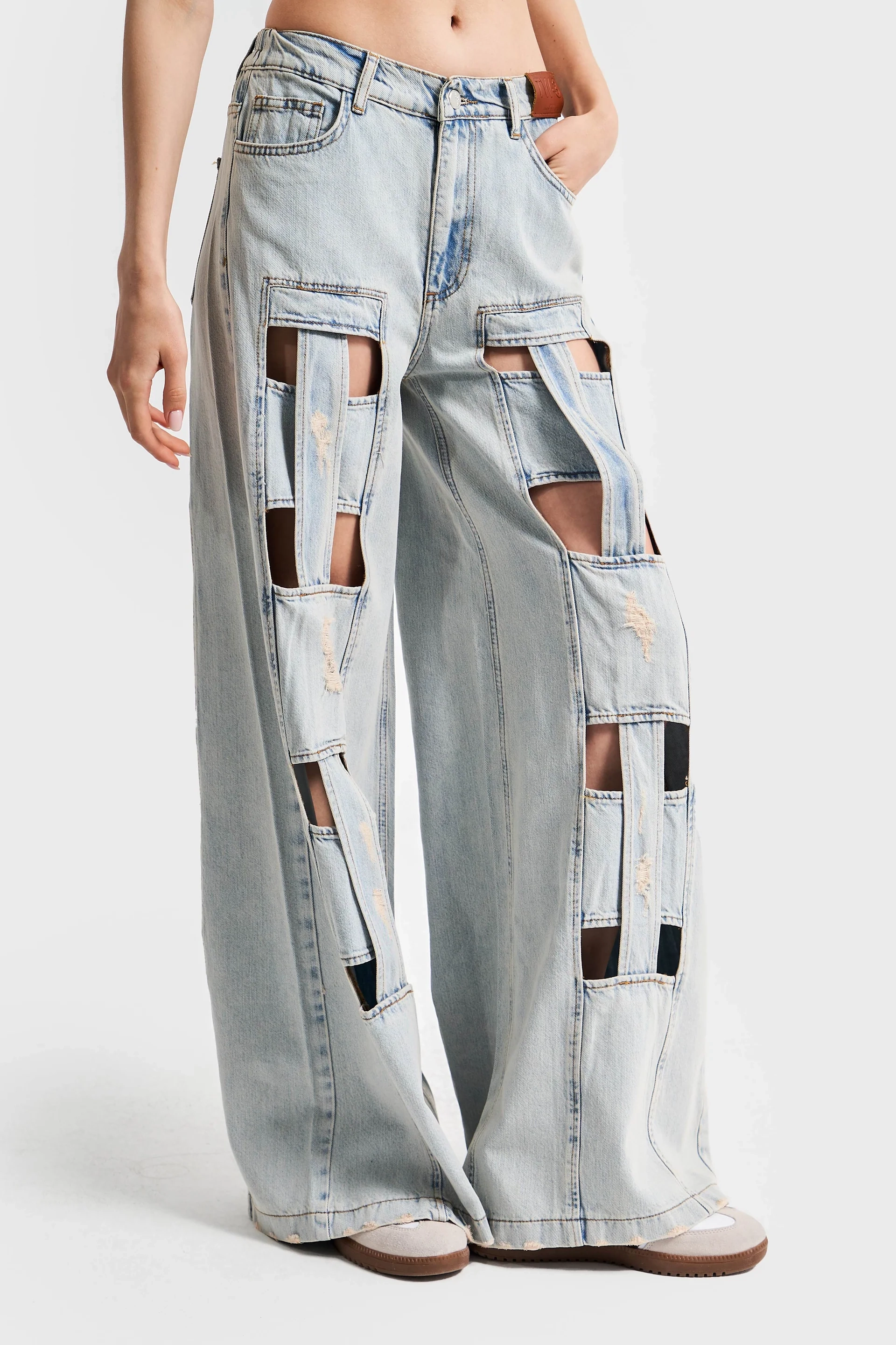 Square Window Palazzo Jeans