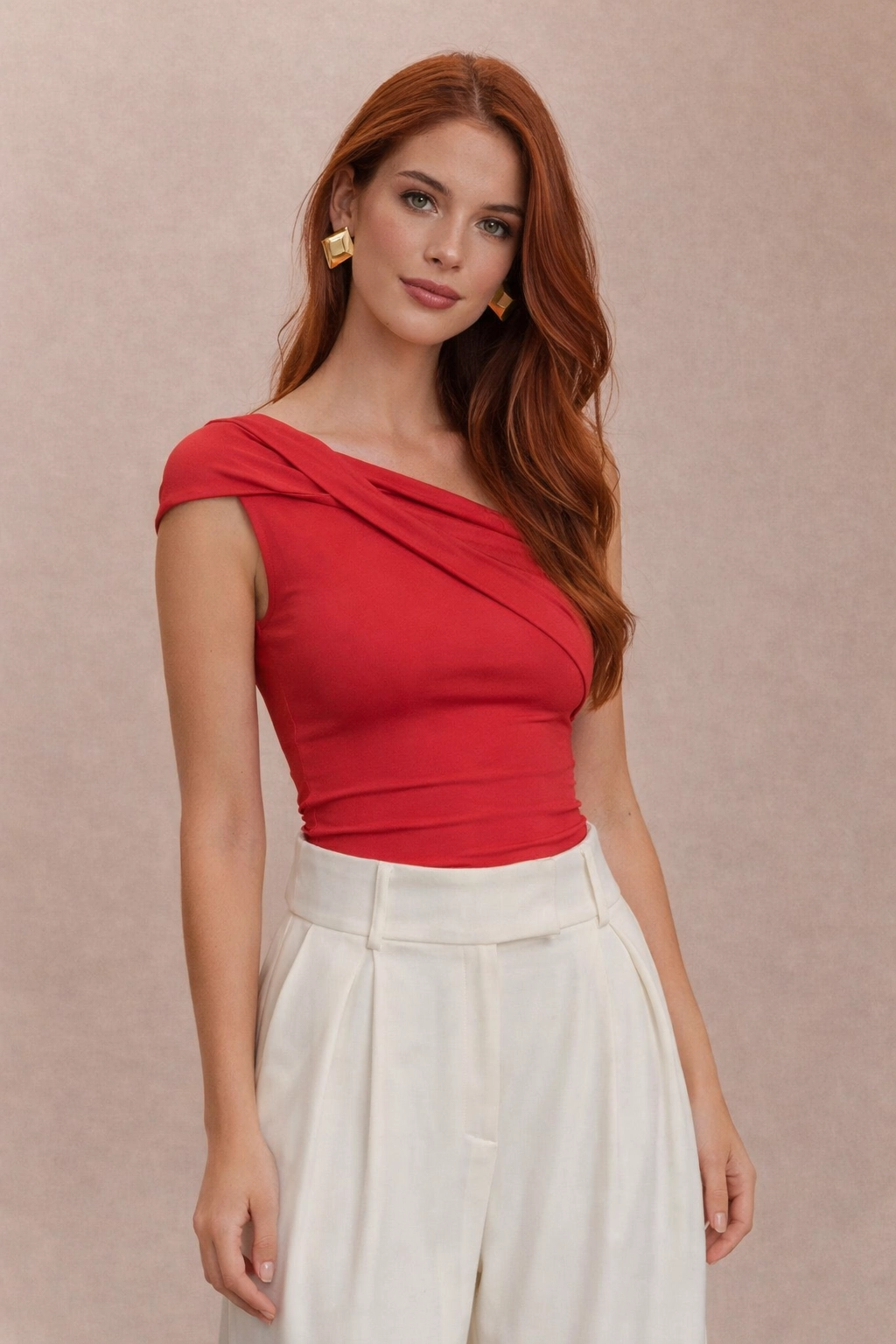 Tek Omuzlu Geri Büzgülü Body