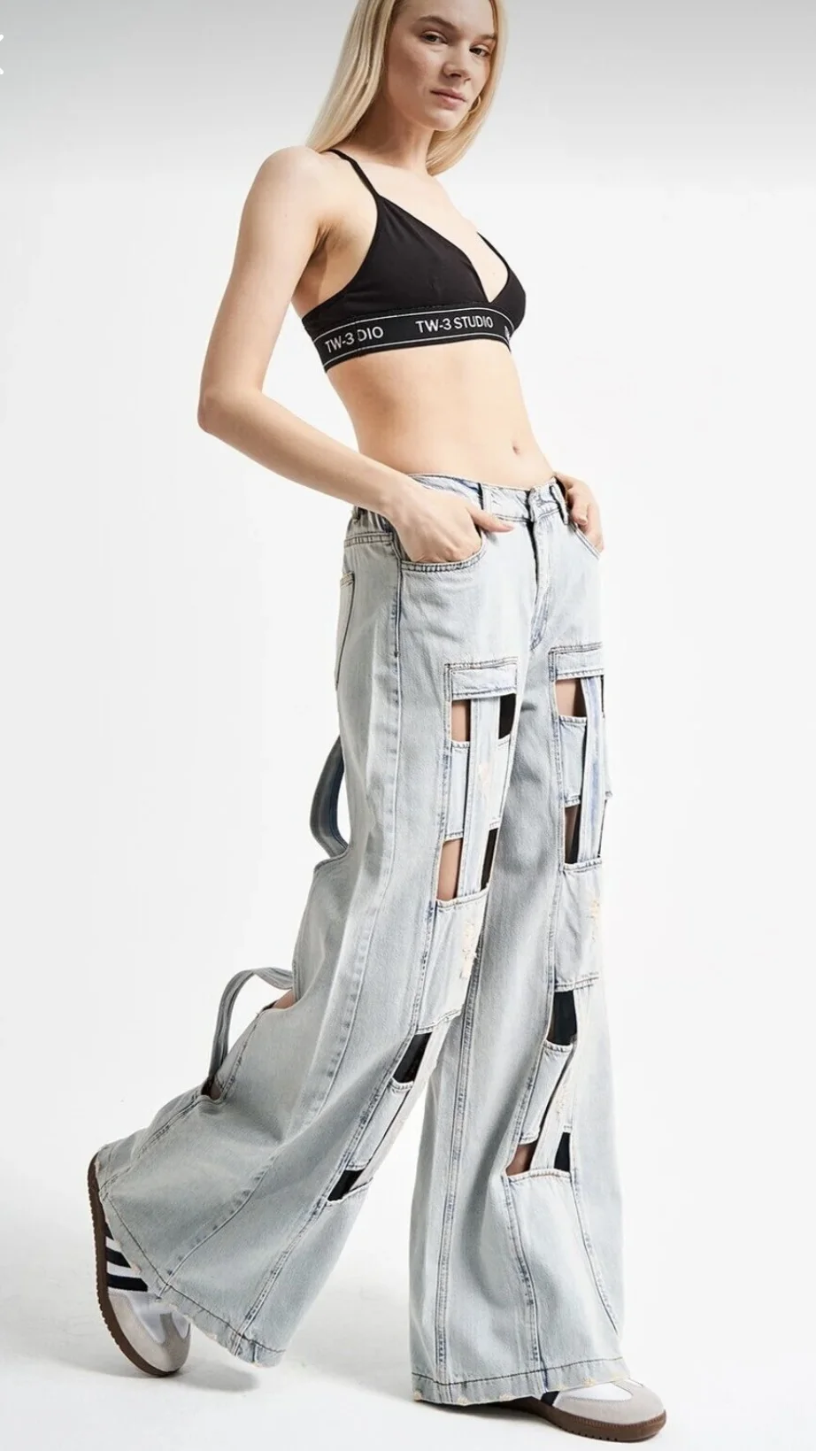 Kare Pencere Palazzo Kot Pantalon