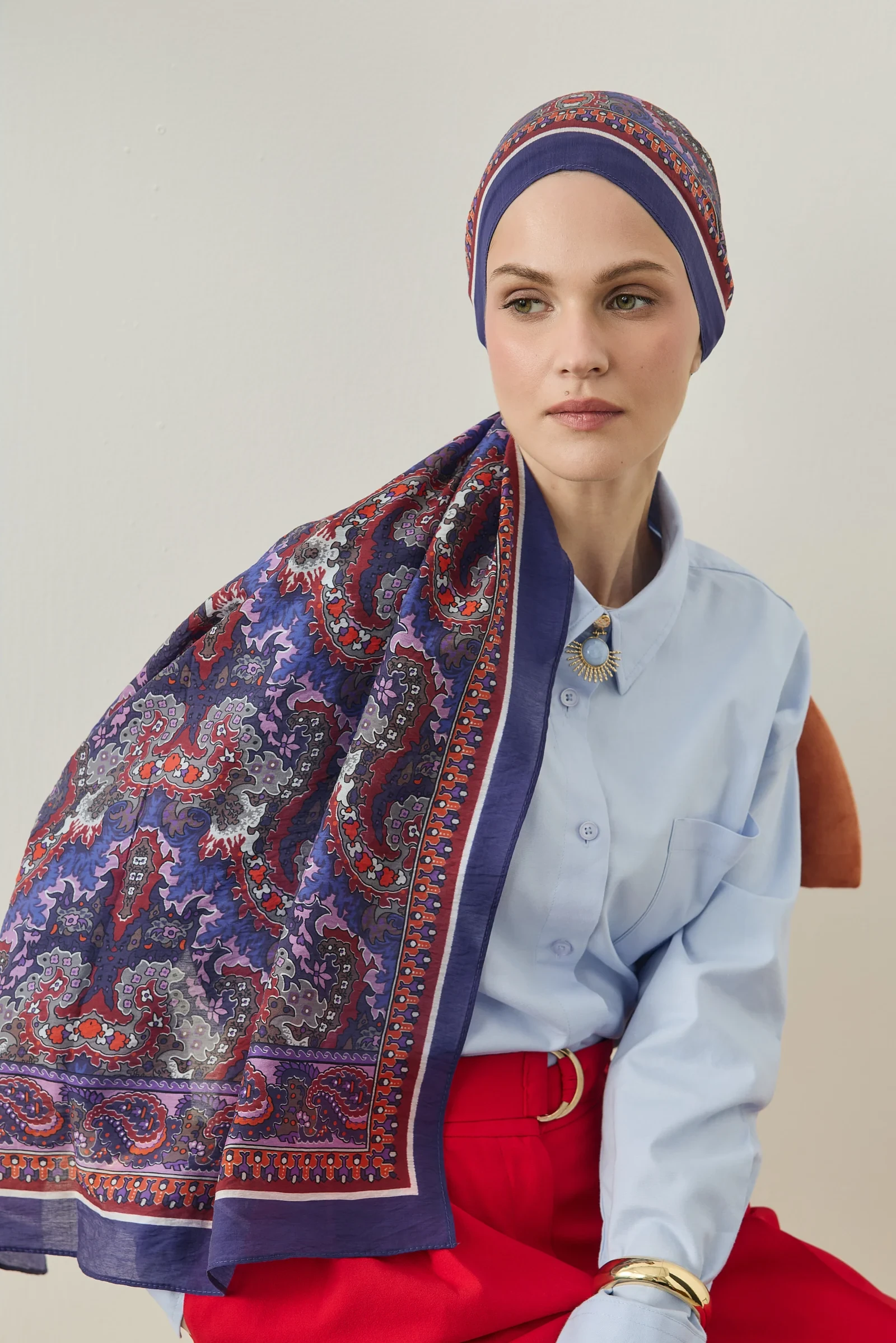 Tencel Desenli Şal