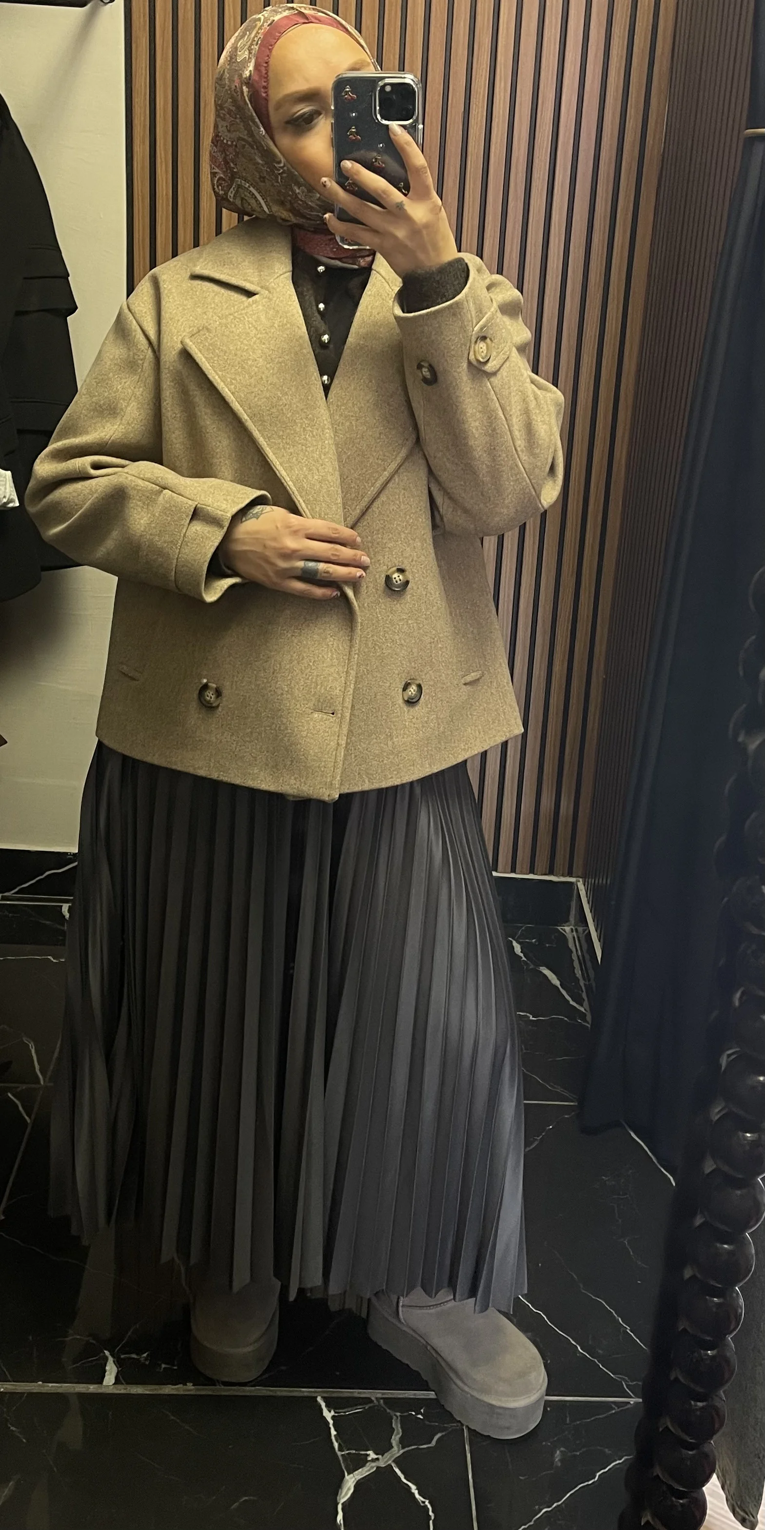 Short Wool Cashmere Coat