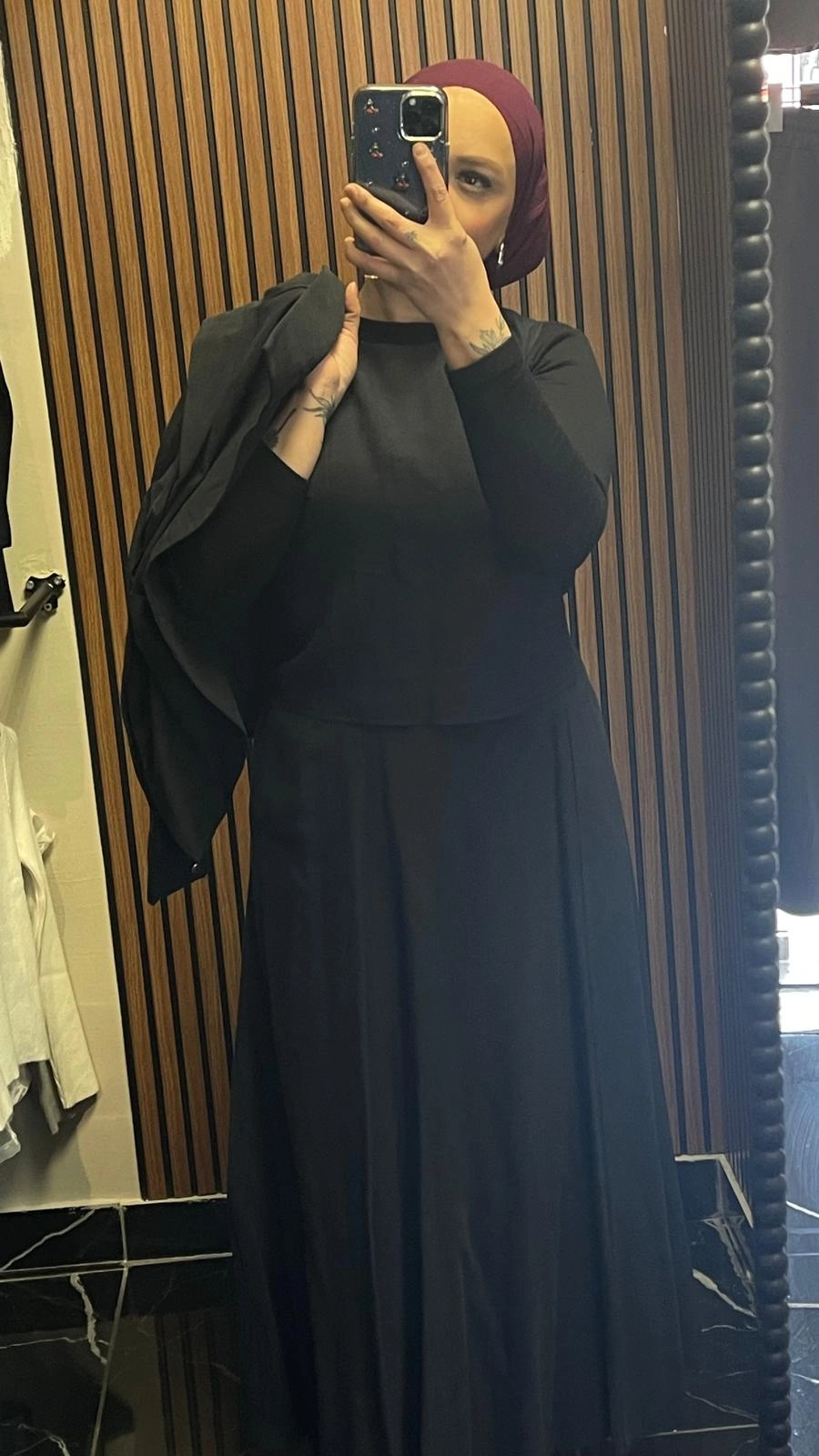 Siyah 3’lü bluz bronş ceket etekli takım