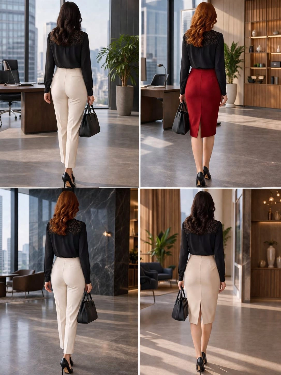 Degaje Yaka Danteli Likralı Krep Bluz Zıbın - Resim 5