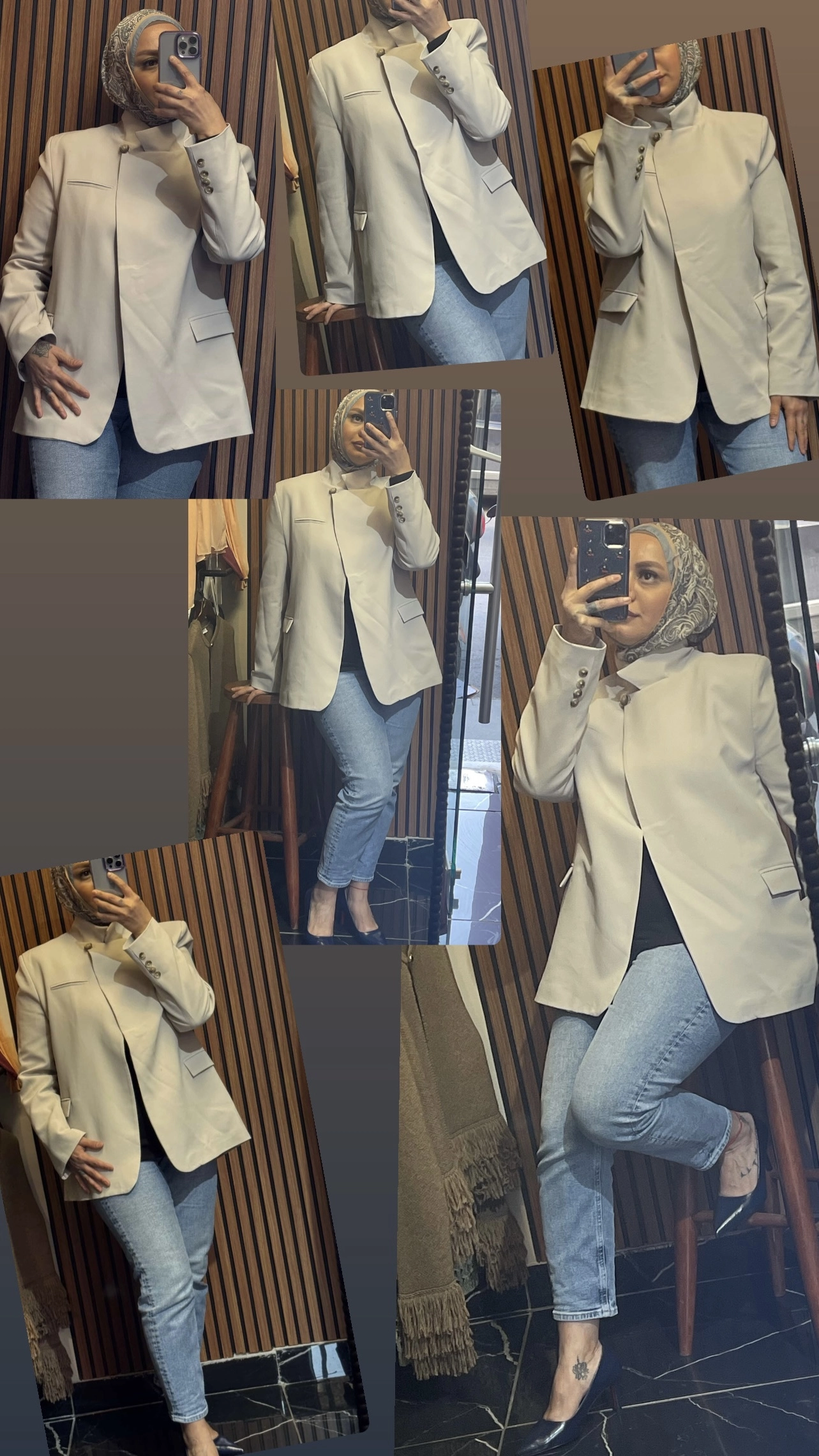 Tek Düğmeli Dik Yaka Ceket - Resim 3