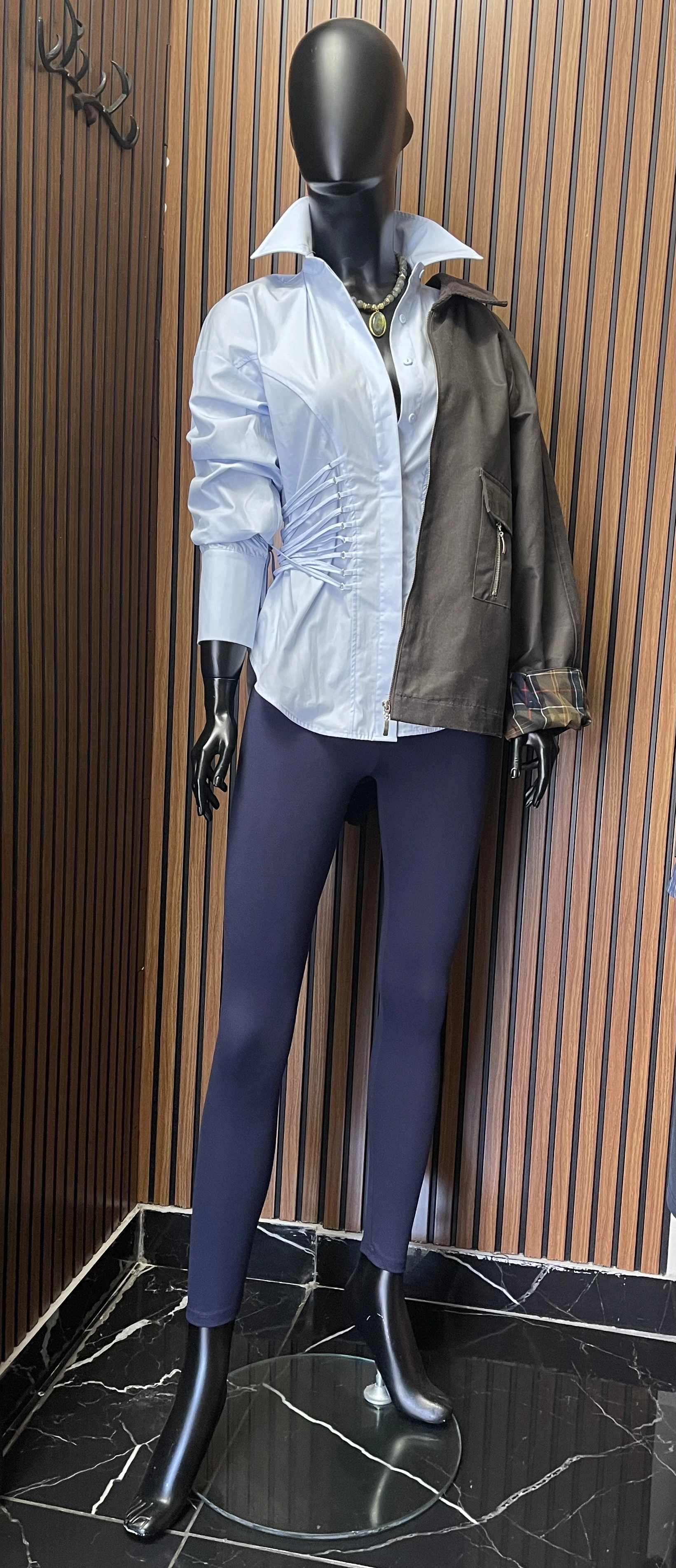 Yanları İp Bağlamalı Tasarım Gömlek - Resim 6