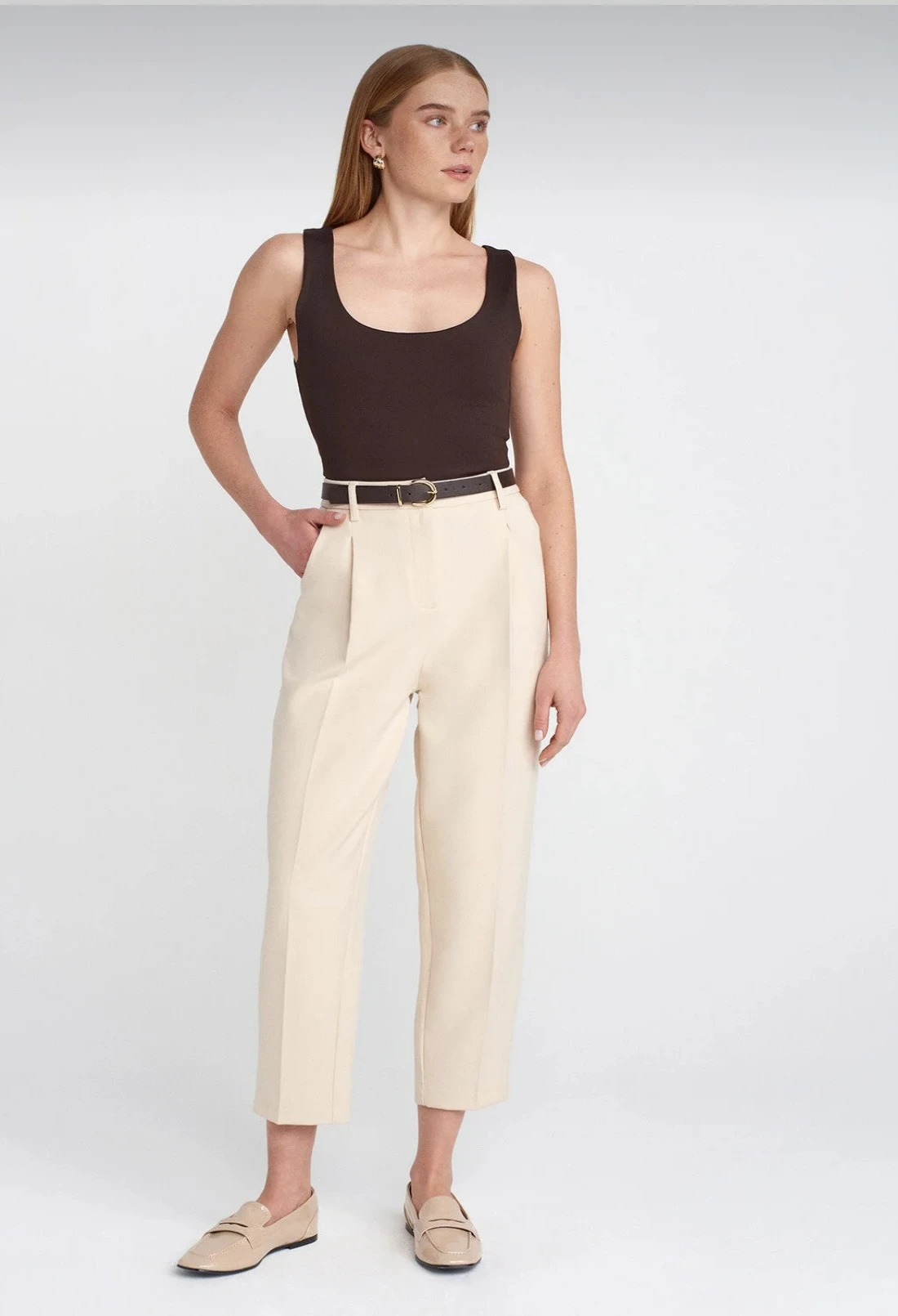 Mikro Kumaş Dikişsiz Kalın Askılı Bluz Body