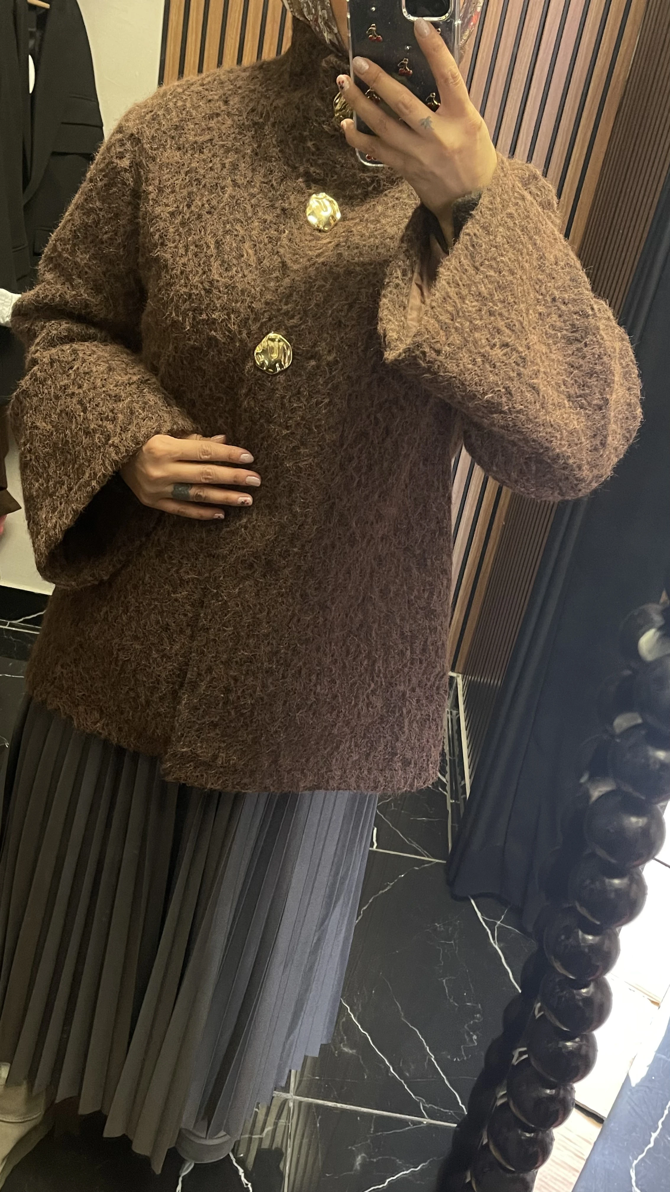 Kıvırcık Dik Yaka Kaban - Resim 3