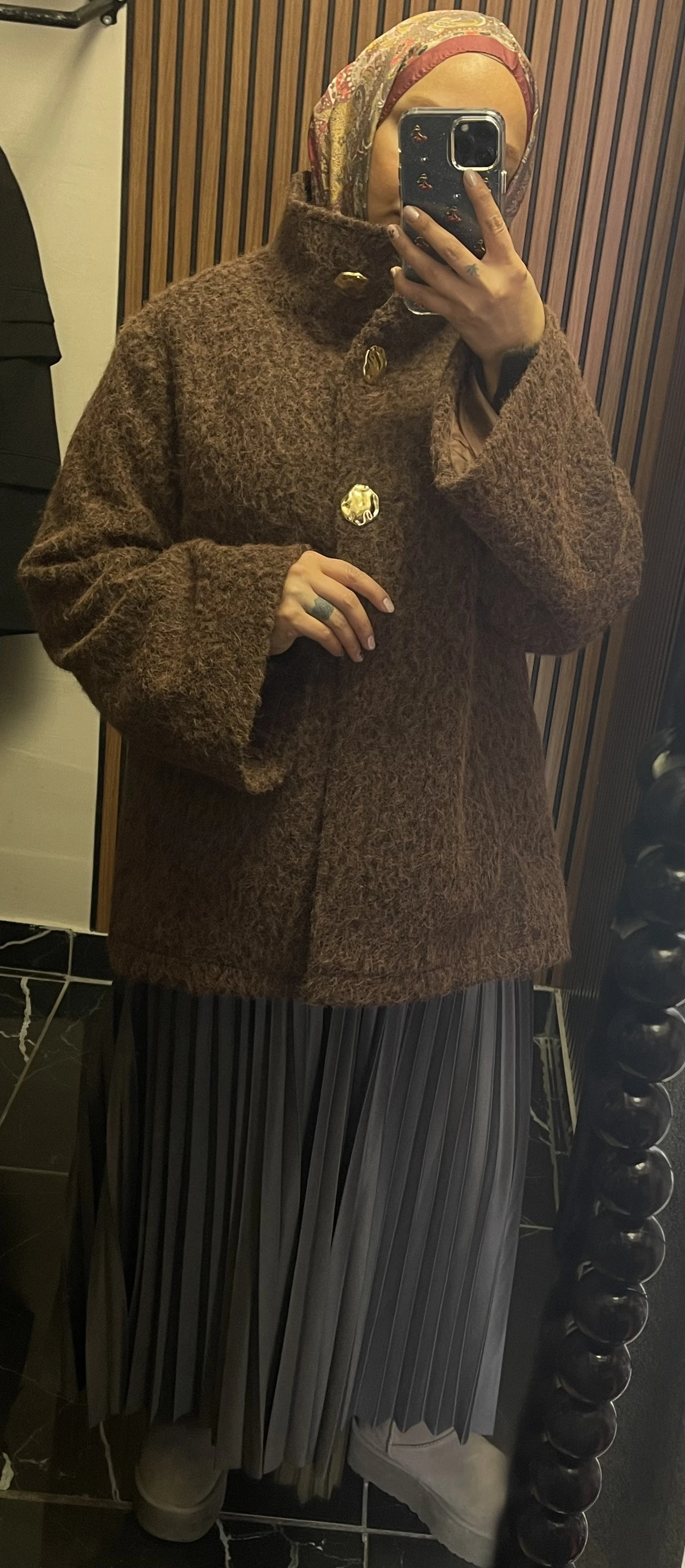 Kıvırcık Dik Yaka Kaban - Resim 5