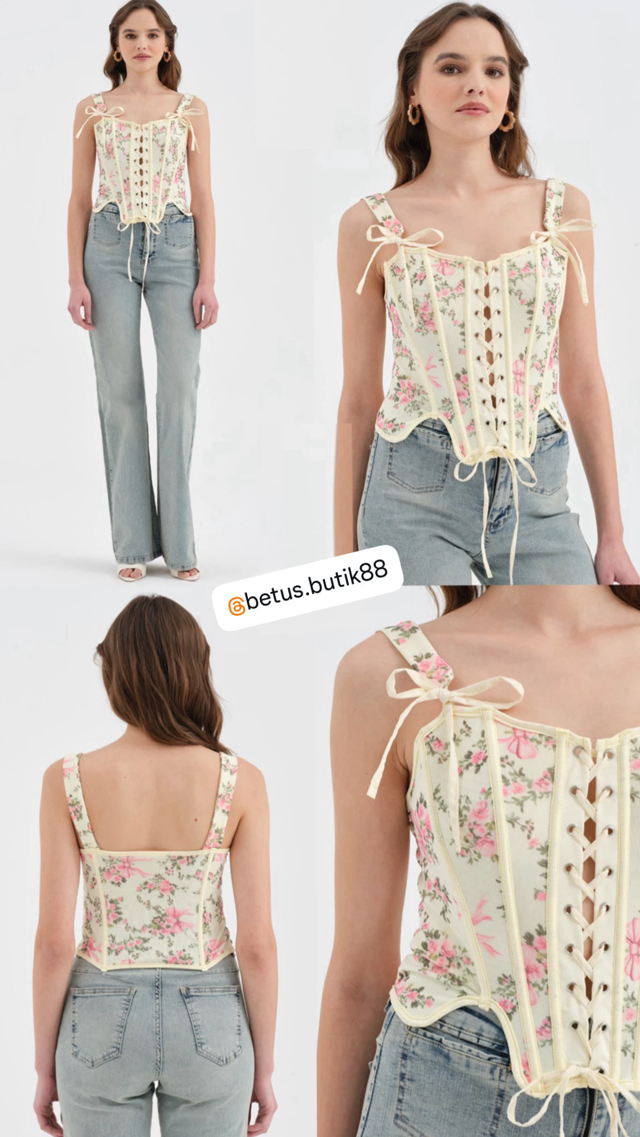 Çiçekli Balenli Büstiyer - Resim 12