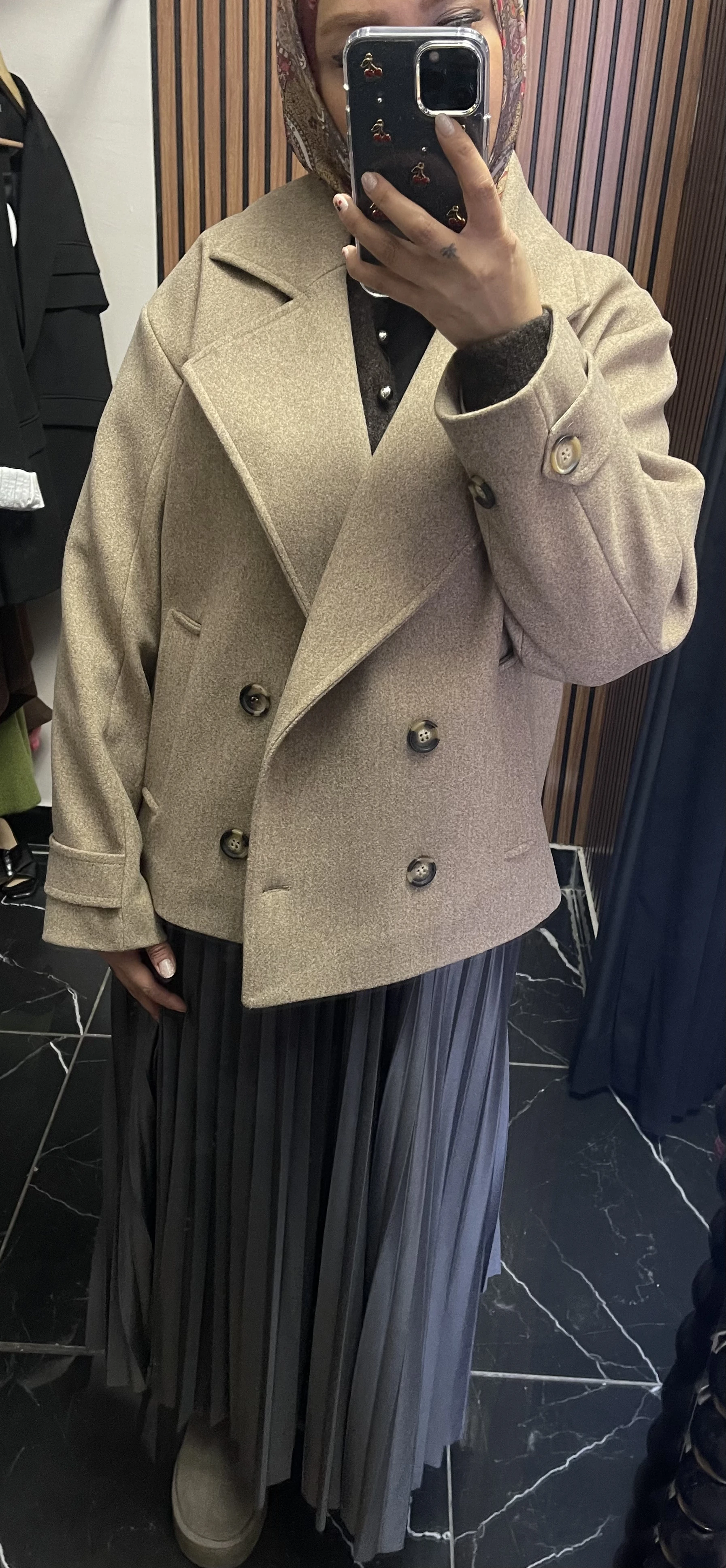 Kısa Yün Kaşe Kaban