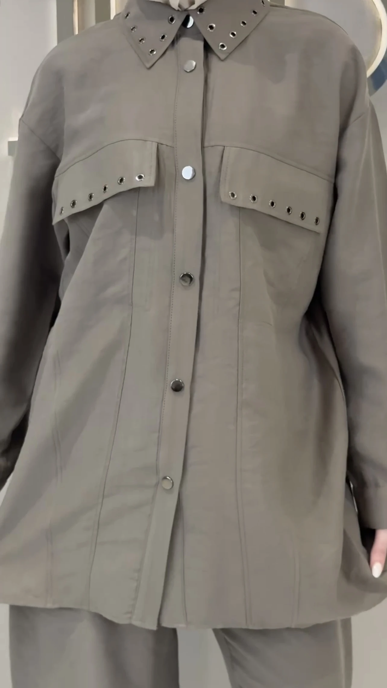 Jupe Haki Metal Pantalonlu Takım - Resim 25