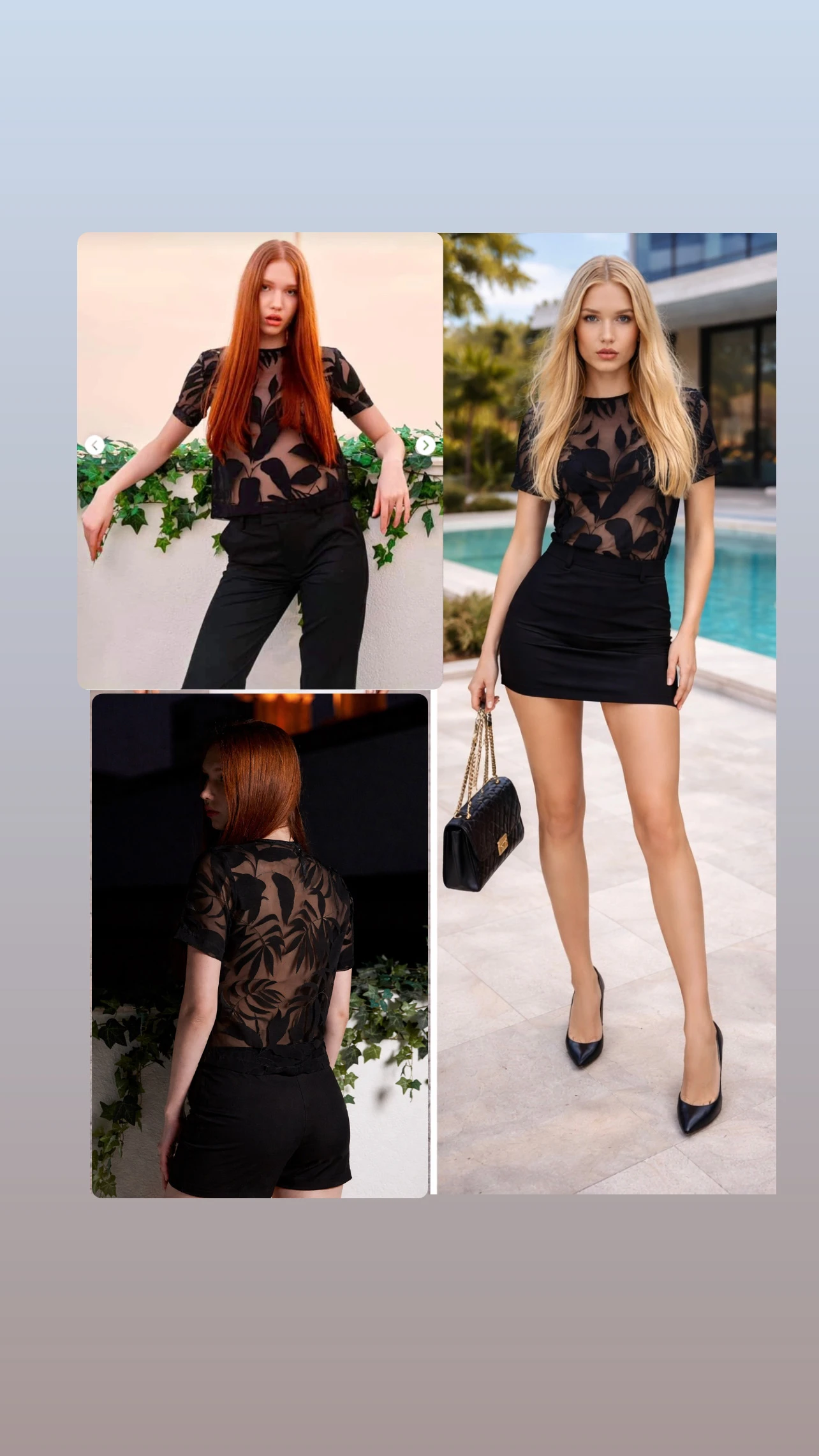 Trasparan Jakarlı Bluz - Resim 9