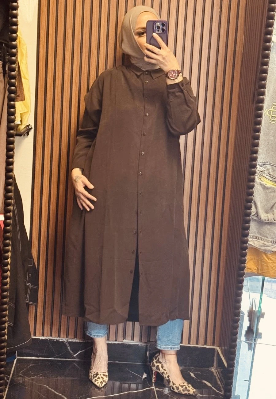 Omuzları Büzgülü Tunik Gömlek - Resim 5