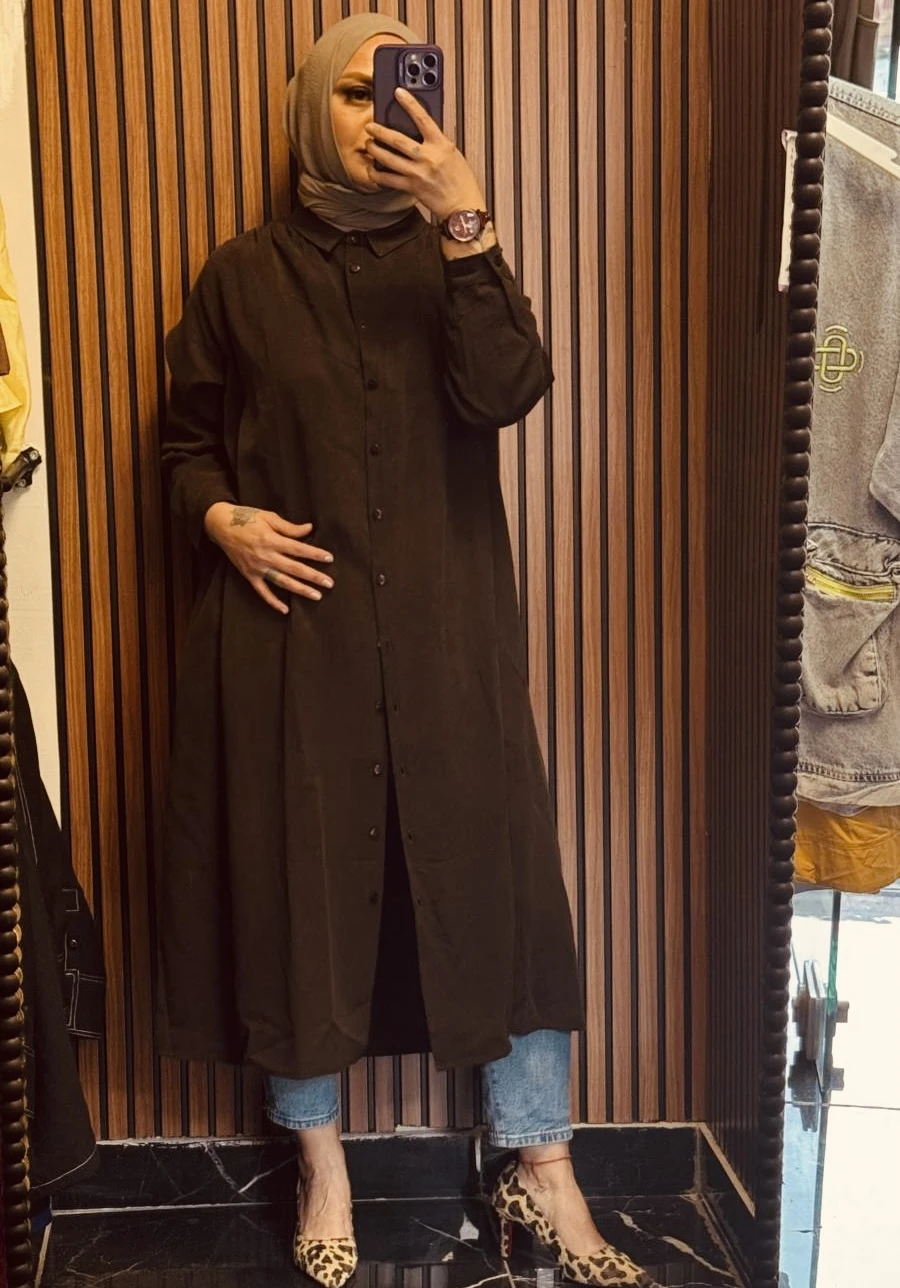 Omuzları Büzgülü Tunik Gömlek - Resim 6