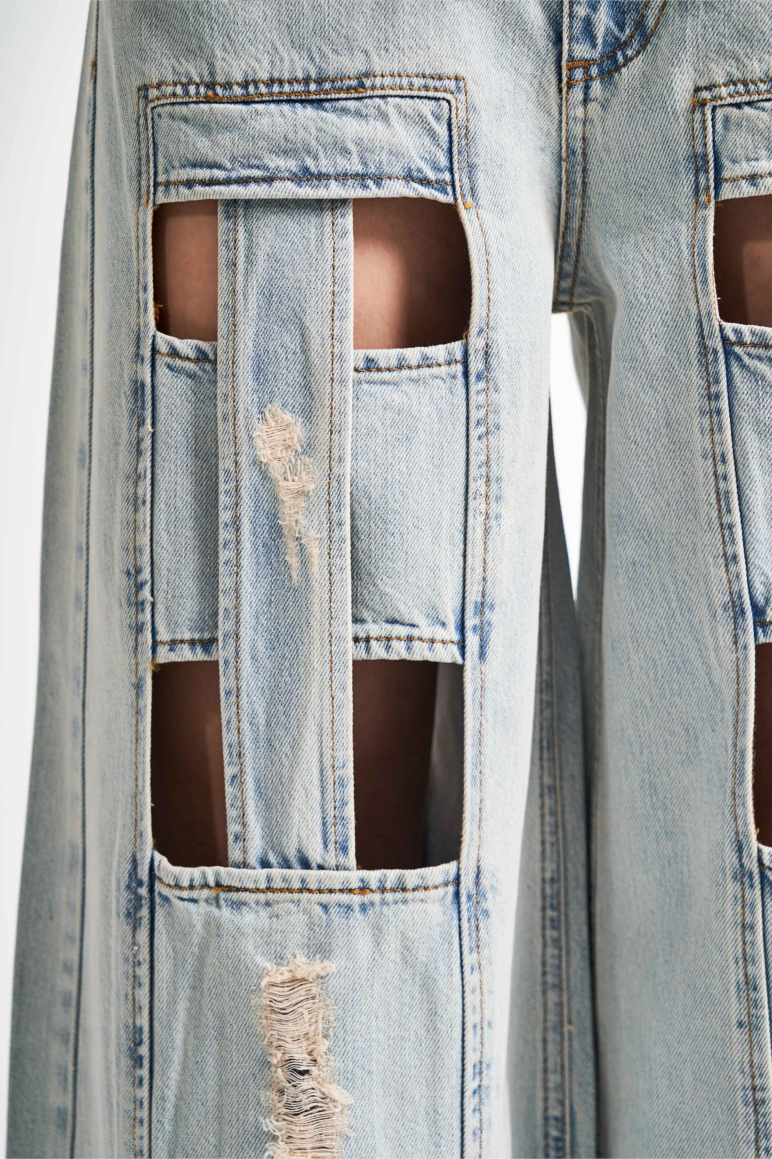 Kare Pencere Palazzo Kot Pantalon - Resim 3