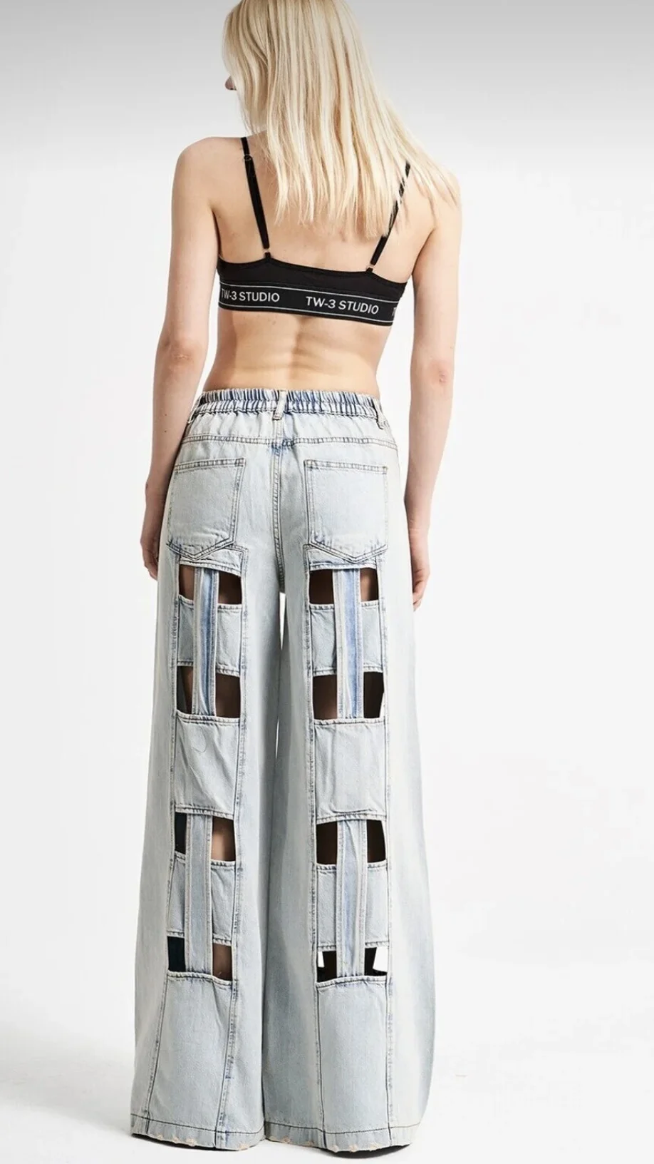 Kare Pencere Palazzo Kot Pantalon - Resim 5