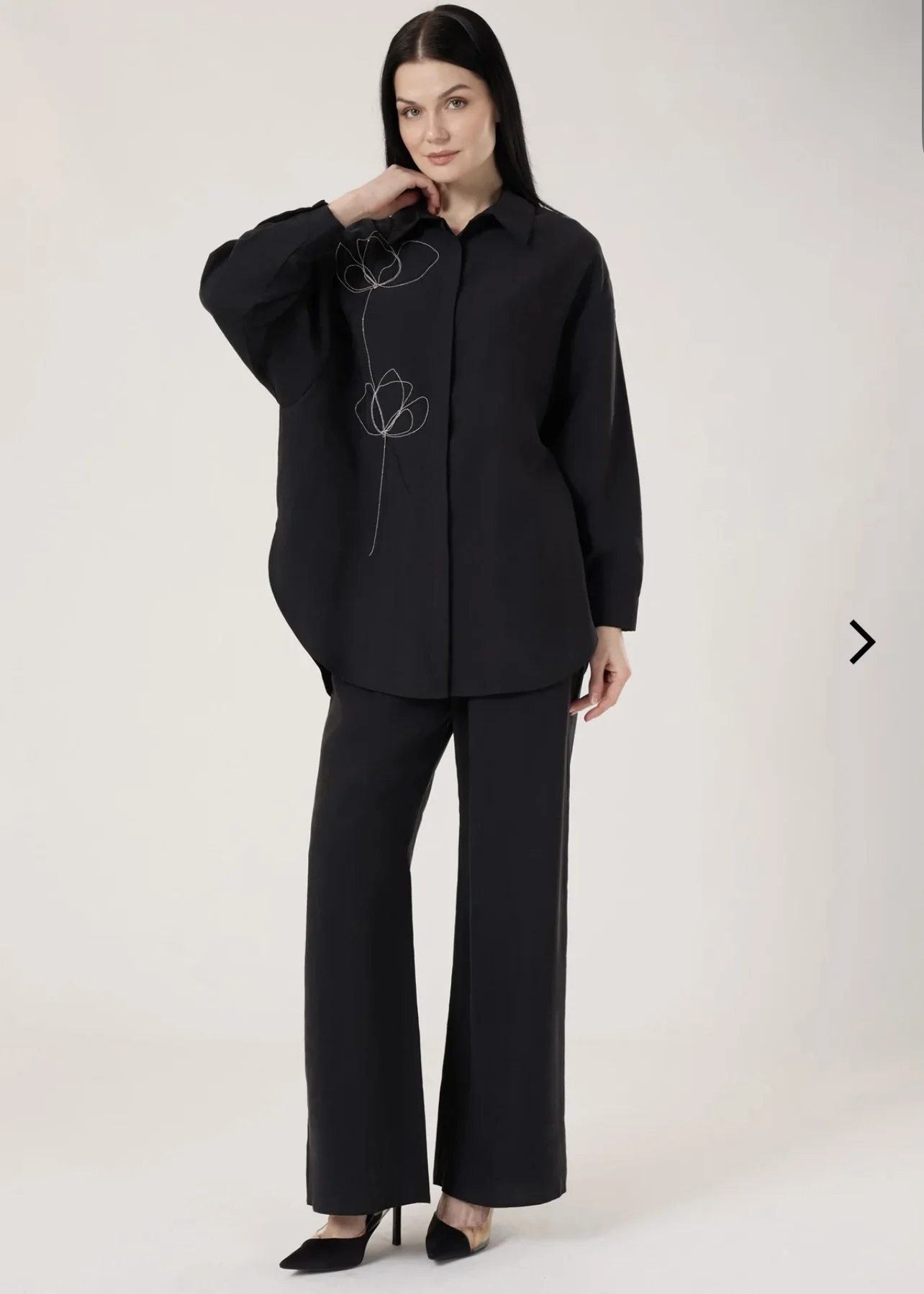 Jupe Yakası İşlemeli Takım - Resim 5