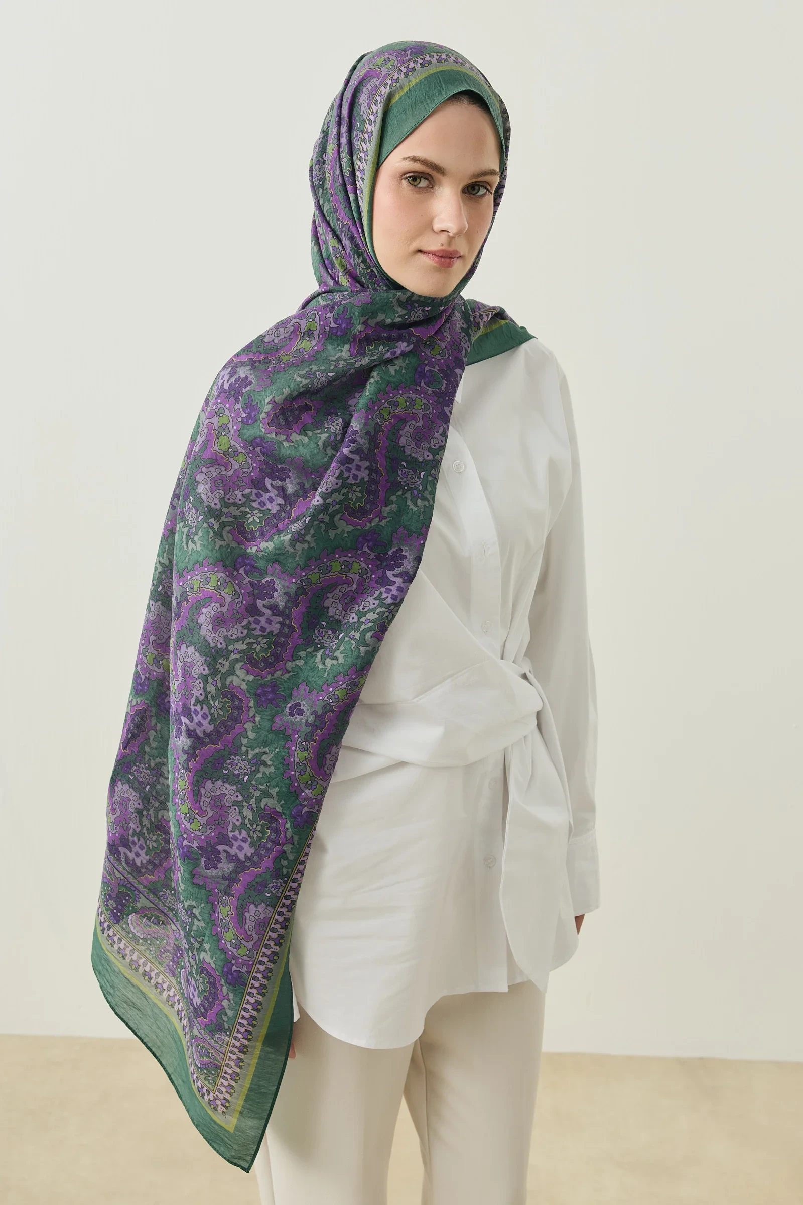 Tencel Desenli Şal - Resim 11