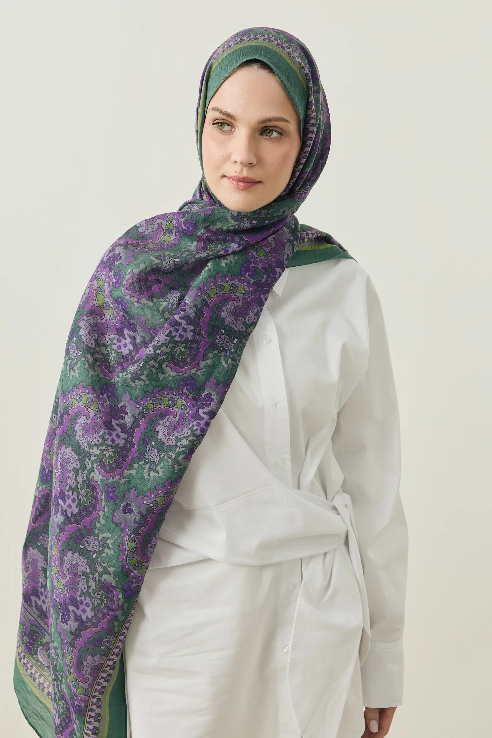 Tencel Desenli Şal - Resim 12