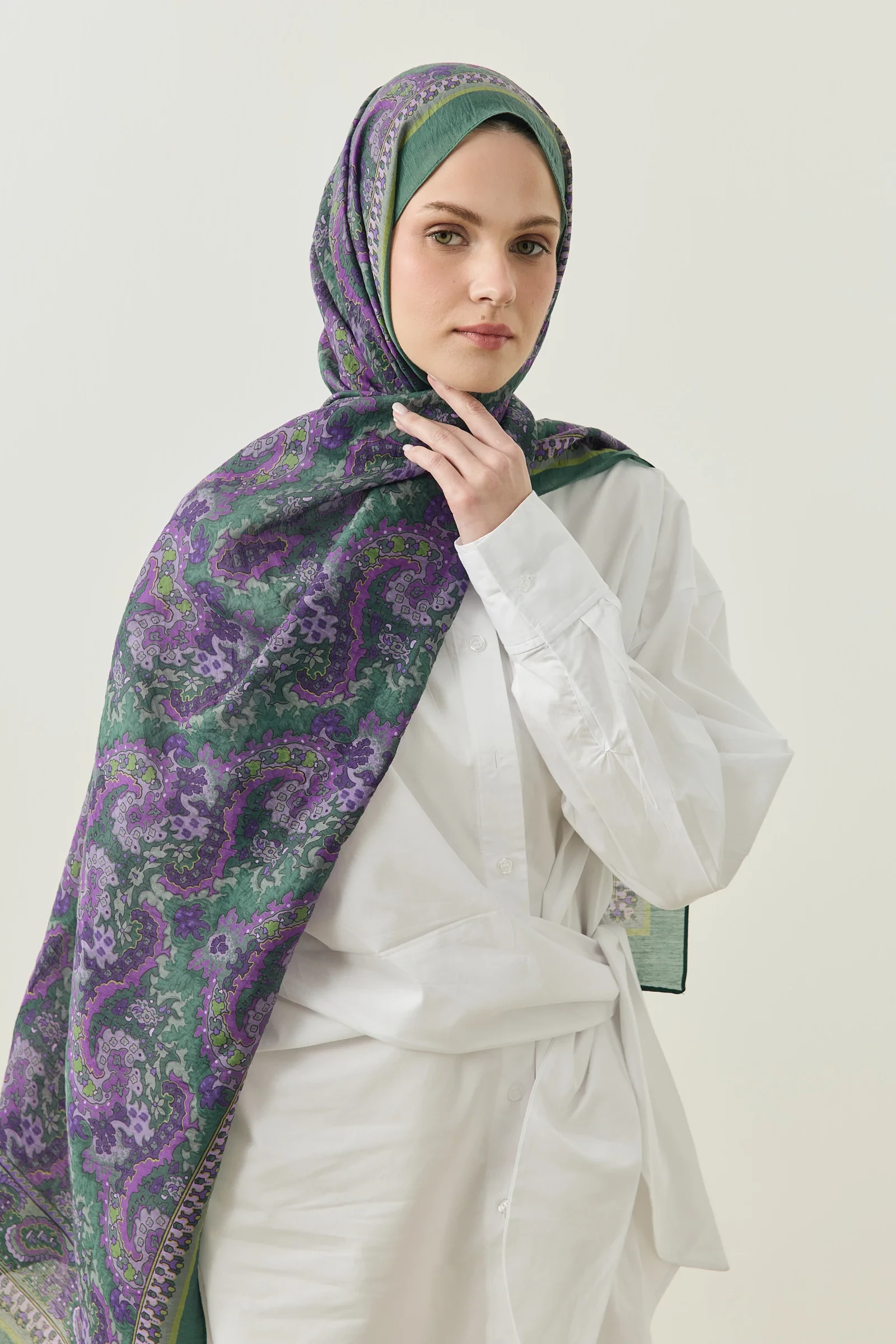 Tencel Desenli Şal - Resim 14