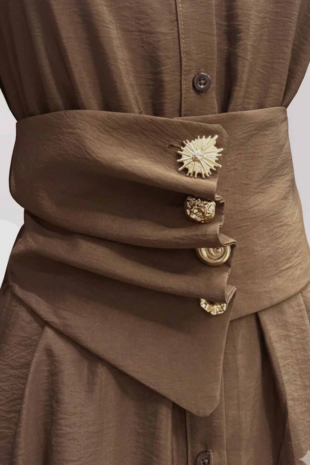 Saul Pointe Shirt Collar Dress - Resim 6