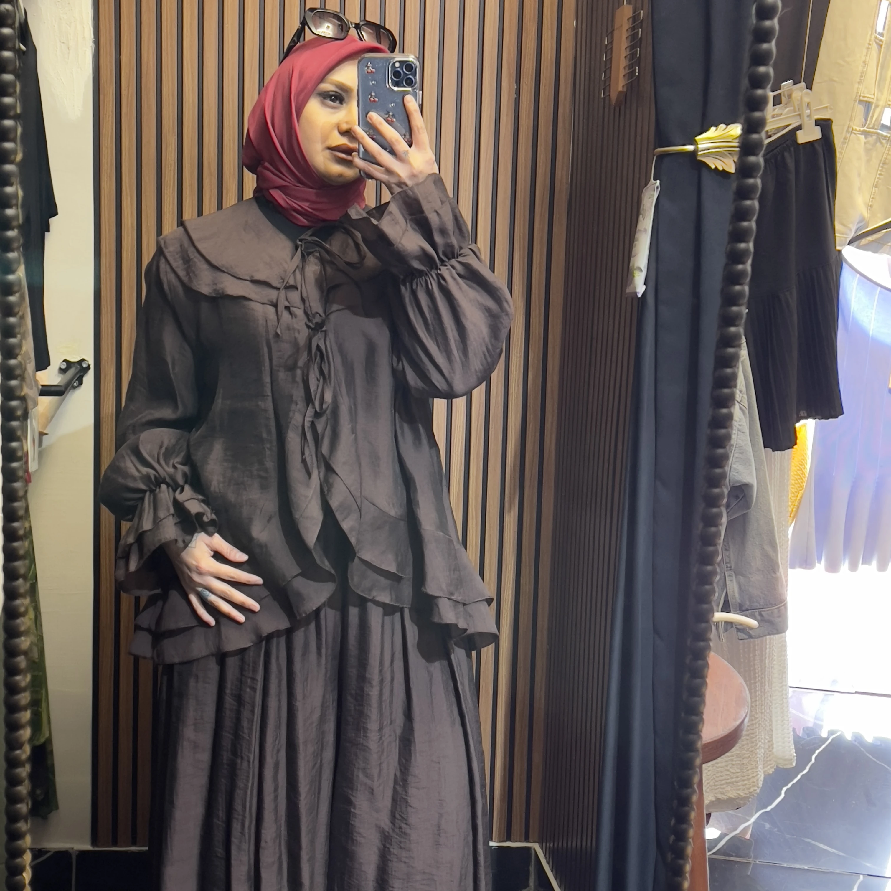 Fırfırlı Bluz Pantolon Takım - Resim 13